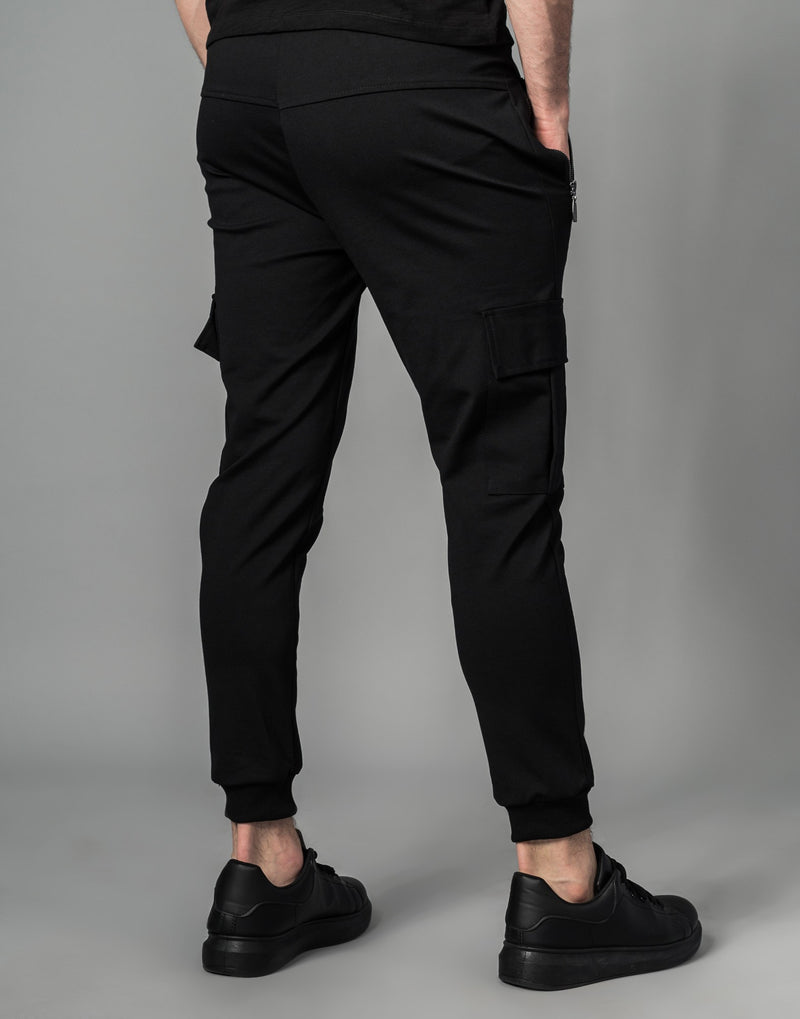 Pantalon black cu buzunare laterale
