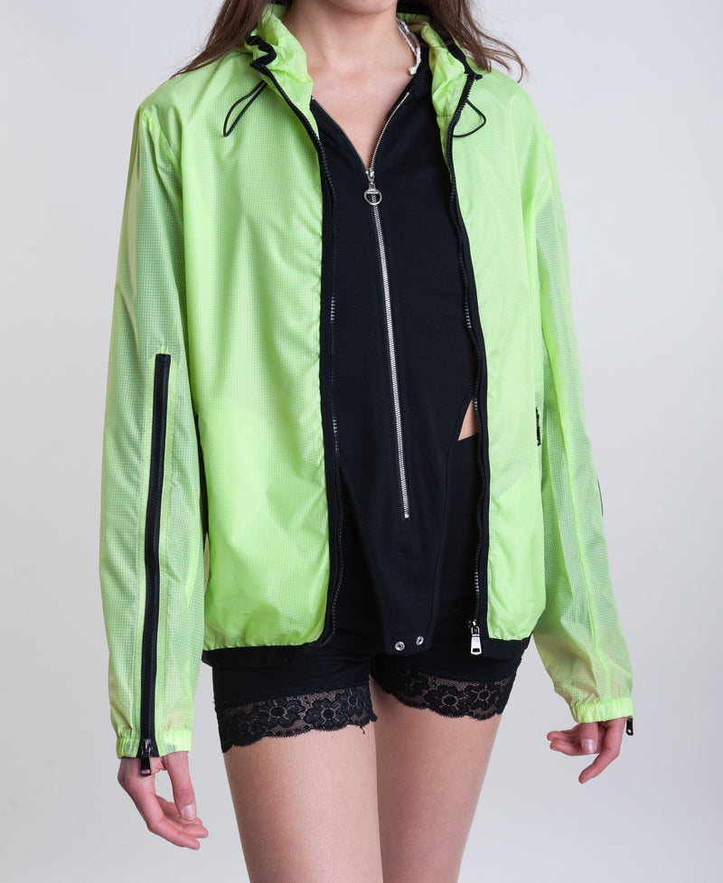 Jachetă neon unisex cu fermoar